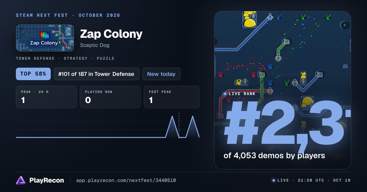 Zap Colony in Steam Next Fest