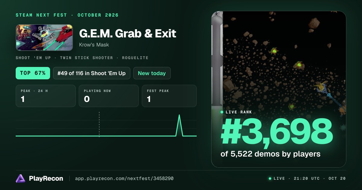 G.E.M. Grab & Exit allo Steam Next Fest