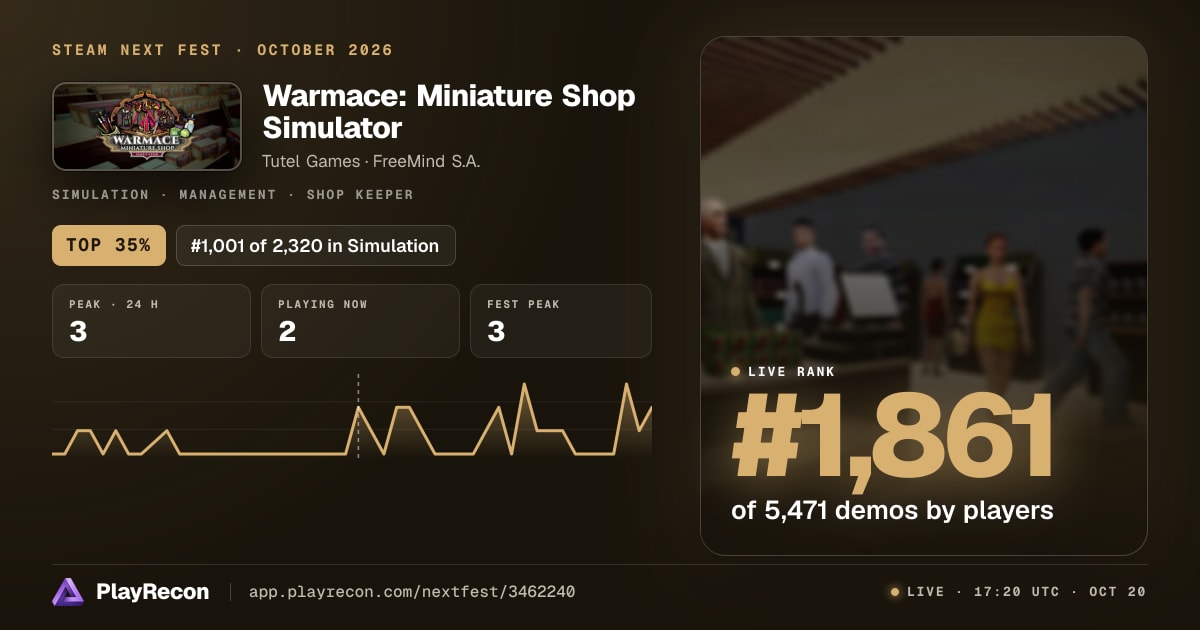 Warmace: Miniature Shop Simulator на Steam Next Fest