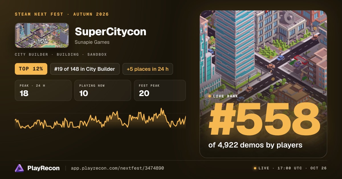 SuperCitycon in Steam Next Fest