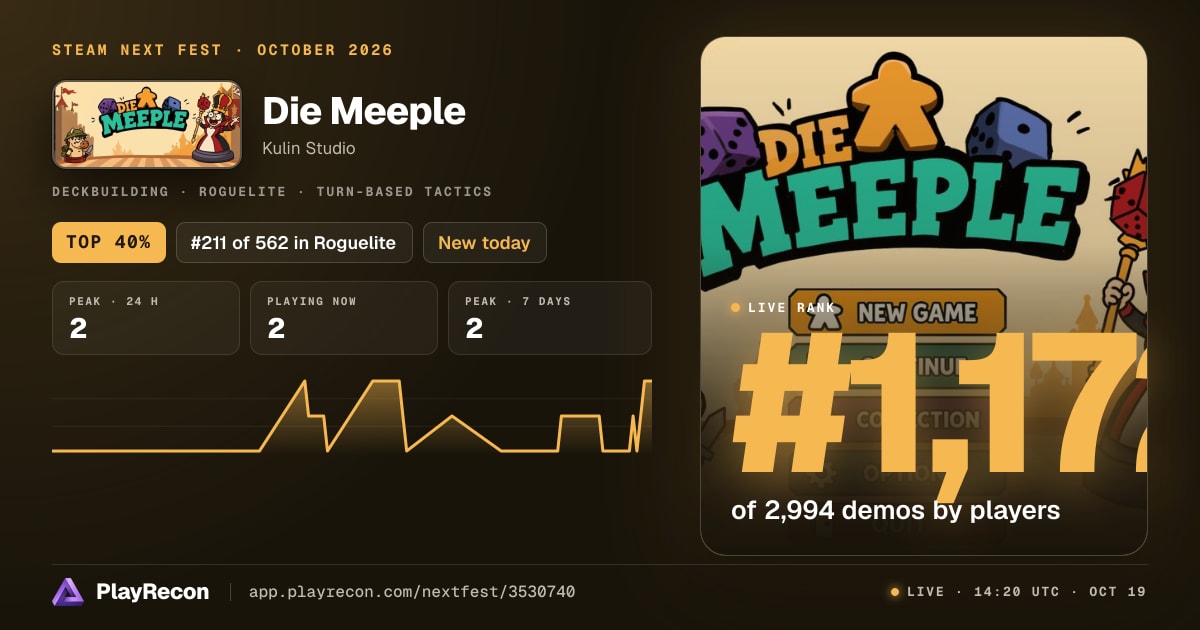 Die Meeple in Steam Next Fest