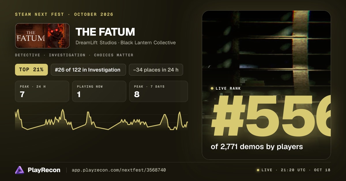 THE FATUM на Steam Next Fest