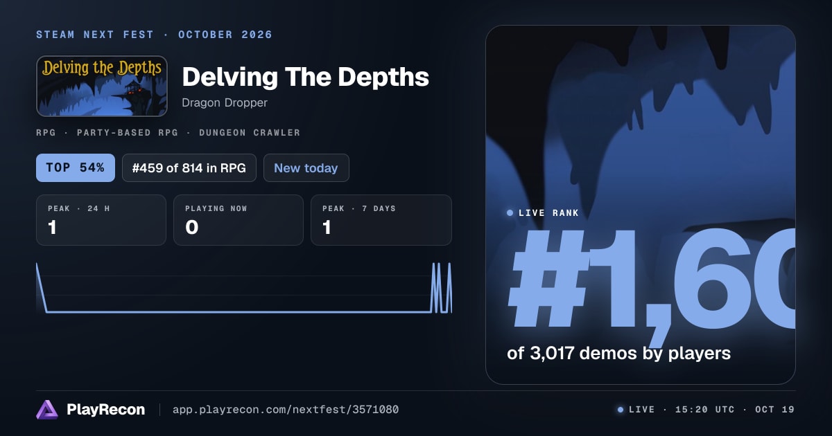 Delving The Depths на Steam Next Fest
