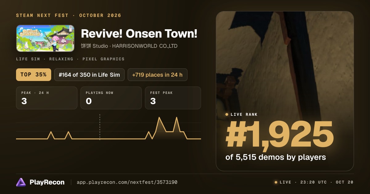 Revive! Onsen Town! in Steam Next Fest
