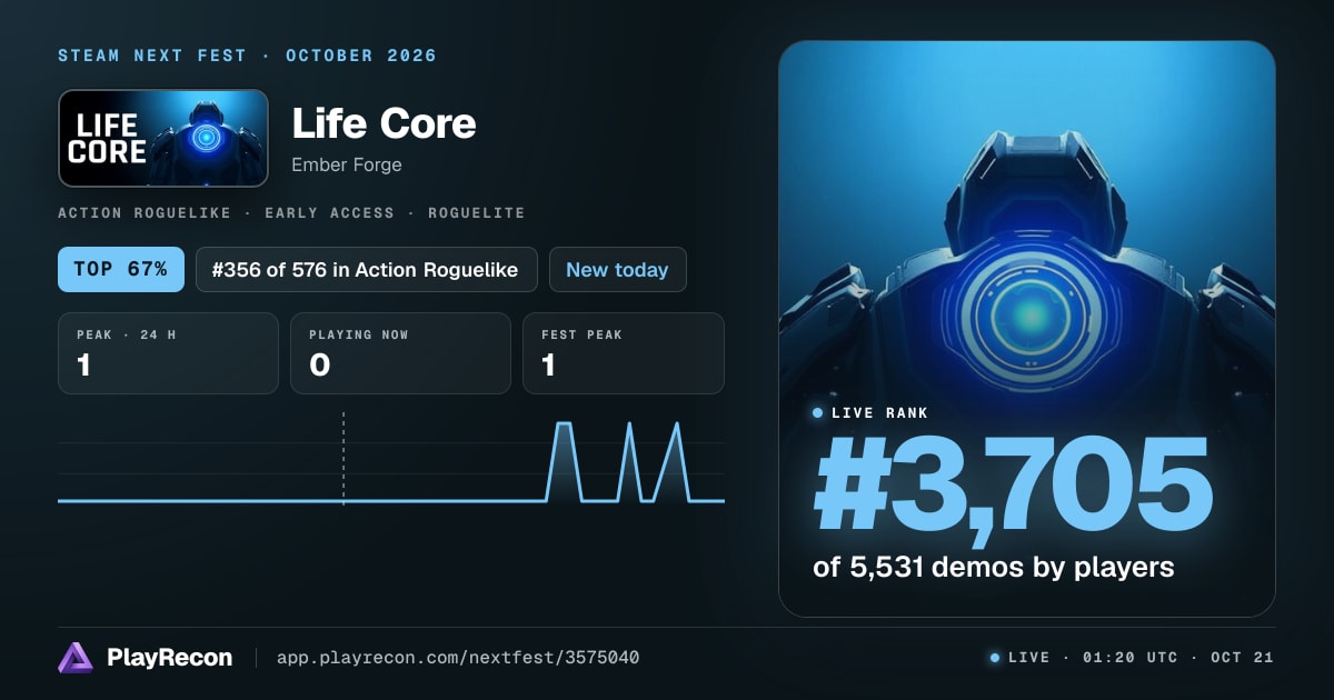 Life Core на Steam Next Fest
