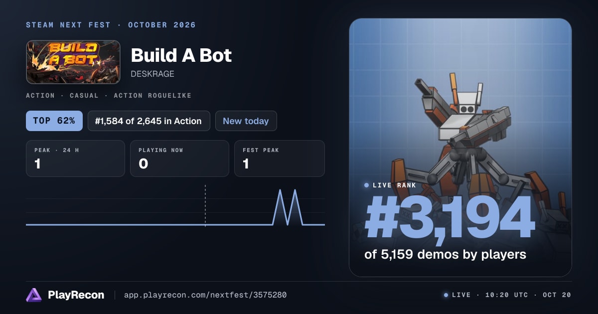 Build A Bot in Steam Next Fest