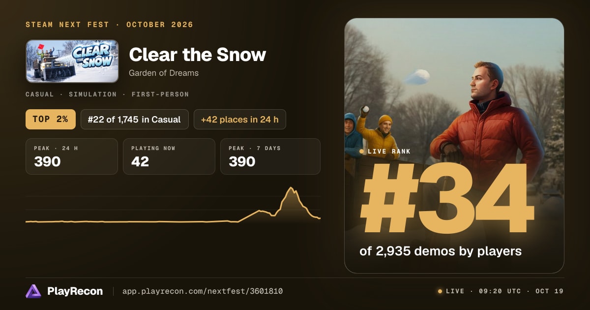 Clear the Snow in Steam Next Fest