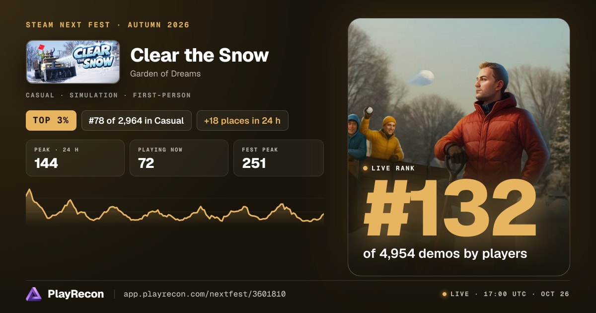 Clear the Snow in Steam Next Fest