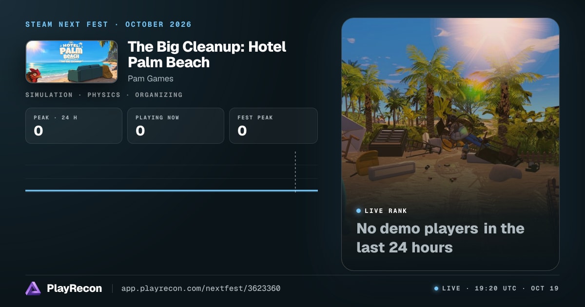 The Big Cleanup: Hotel Palm Beach in Steam Next Fest