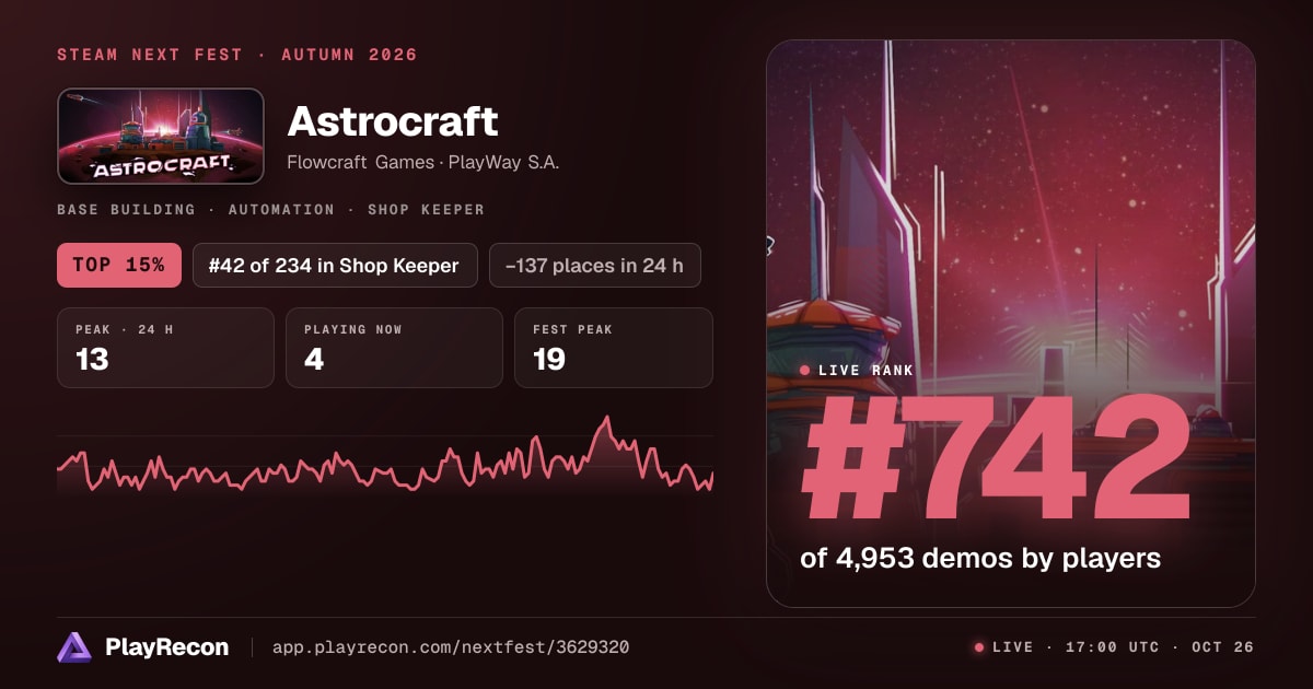 Astrocraft in Steam Next Fest