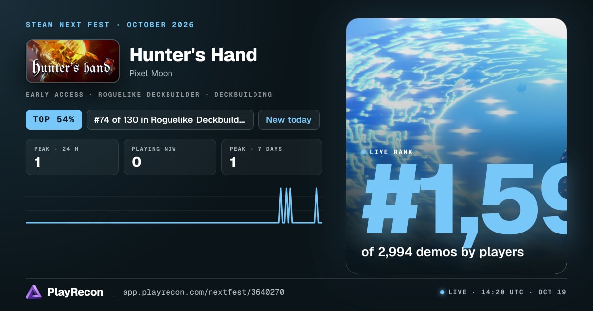 Hunter's Hand en el Steam Next Fest