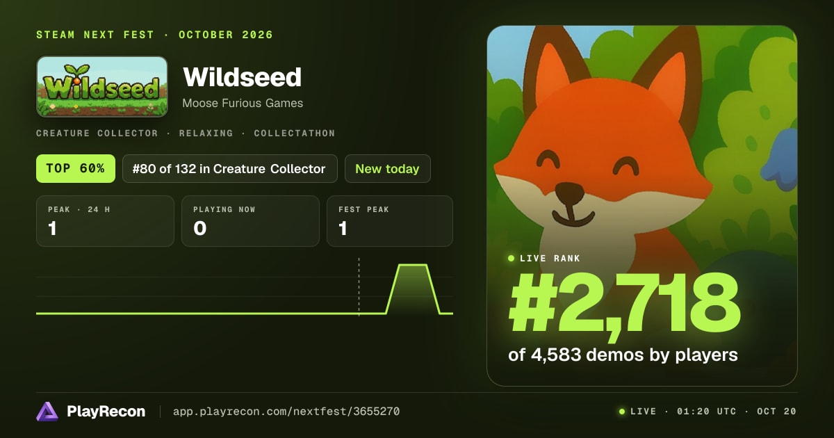 Wildseed au Steam Next Fest