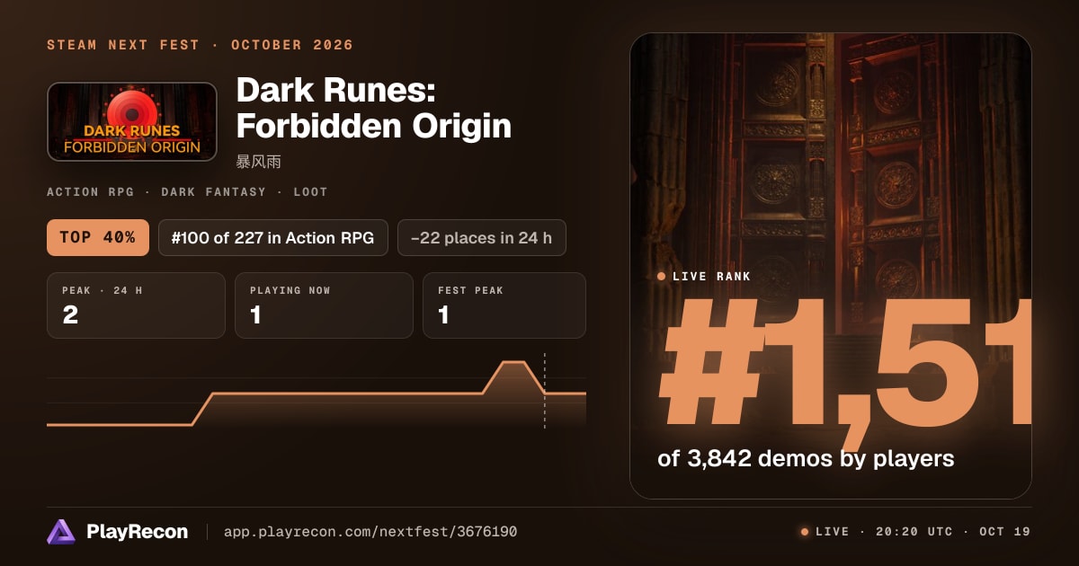 Dark Runes: Forbidden Origin in Steam Next Fest