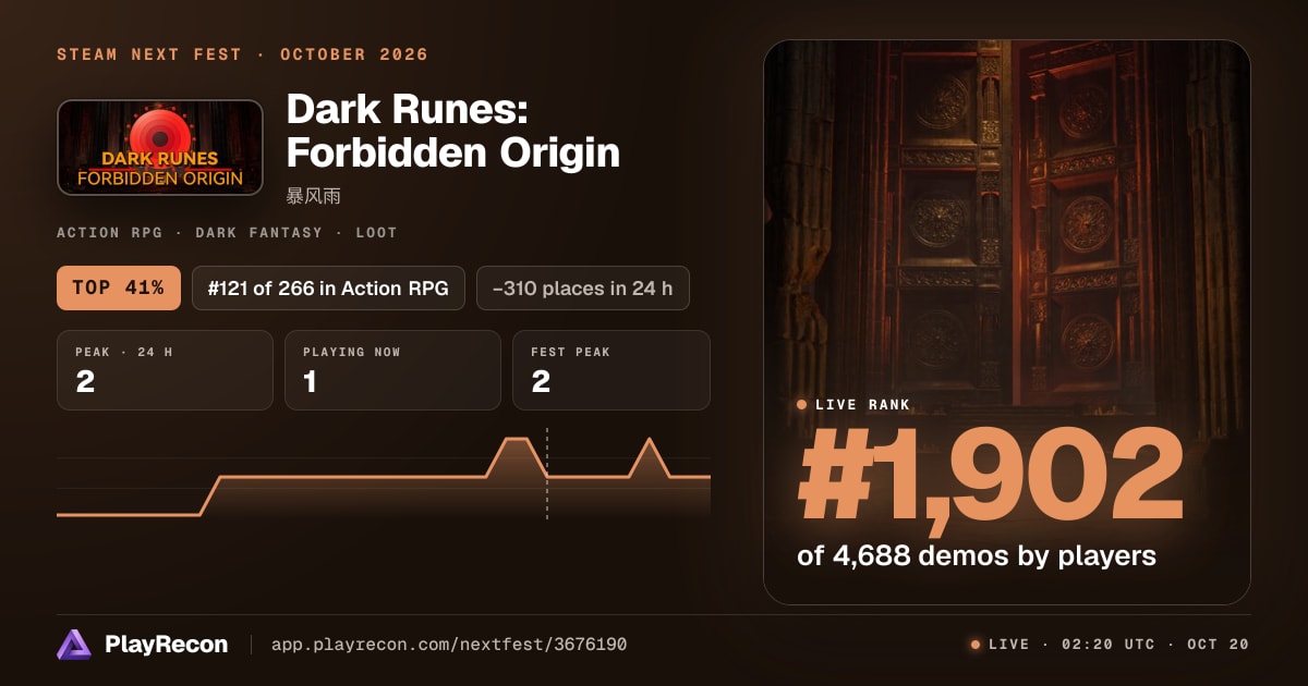 Dark Runes: Forbidden Origin im Steam Next Fest