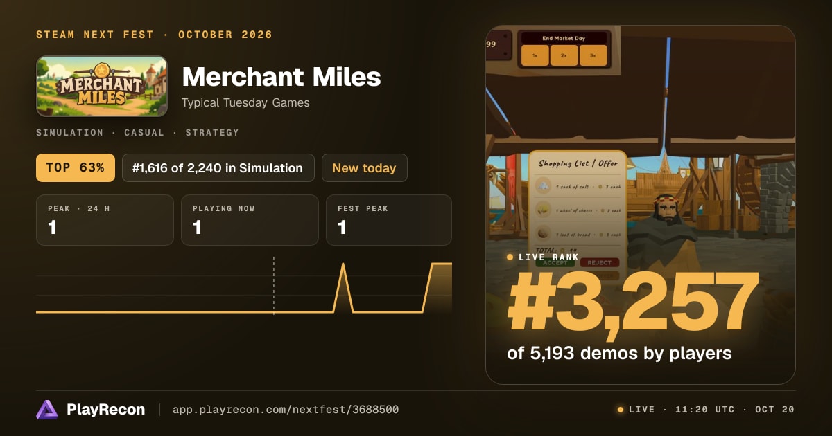 Merchant Miles allo Steam Next Fest