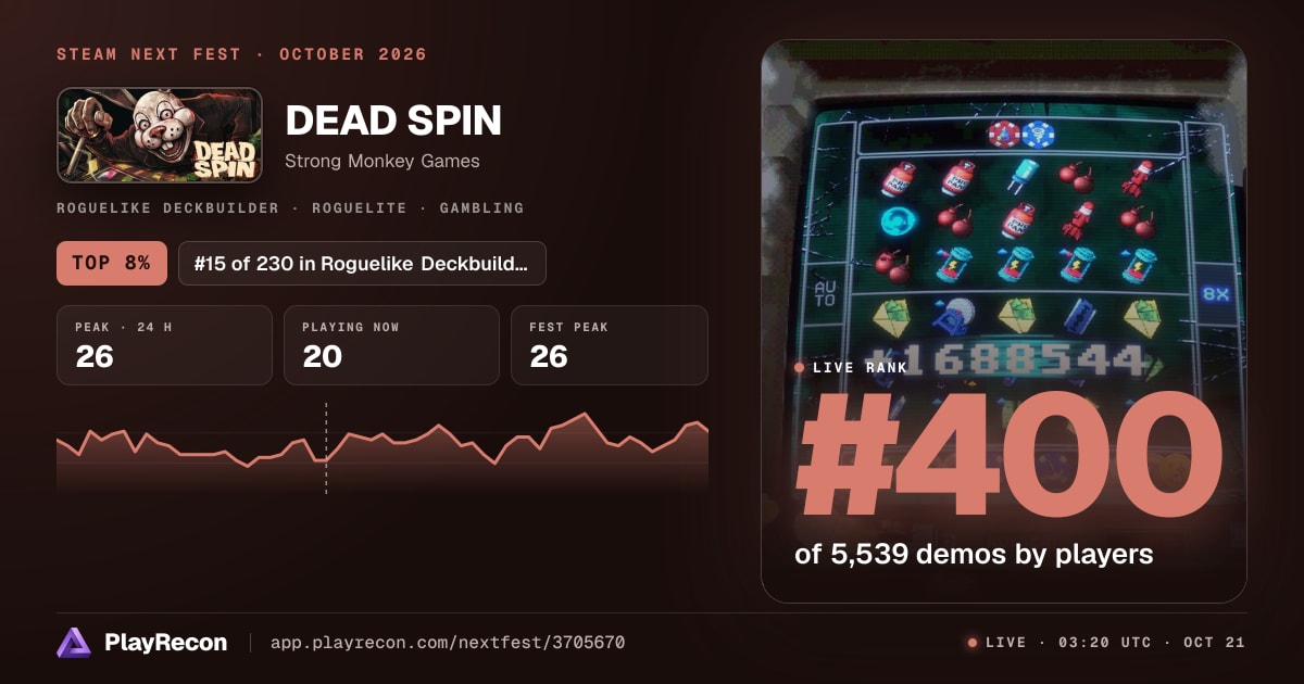 DEAD SPIN на Steam Next Fest