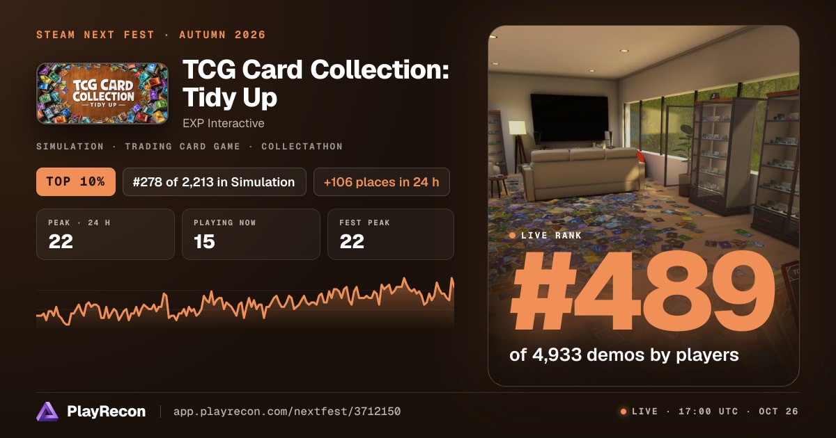 TCG Card Collection: Tidy Up in Steam Next Fest