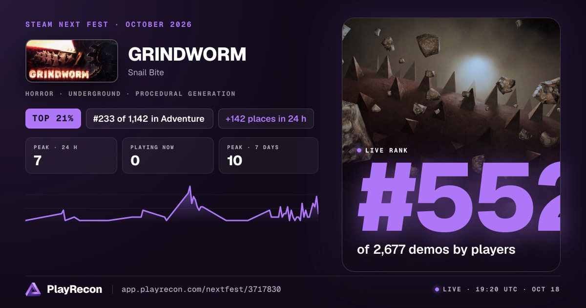 GRINDWORM in Steam Next Fest