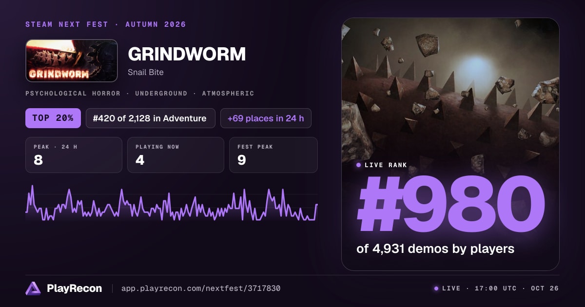 GRINDWORM en el Steam Next Fest