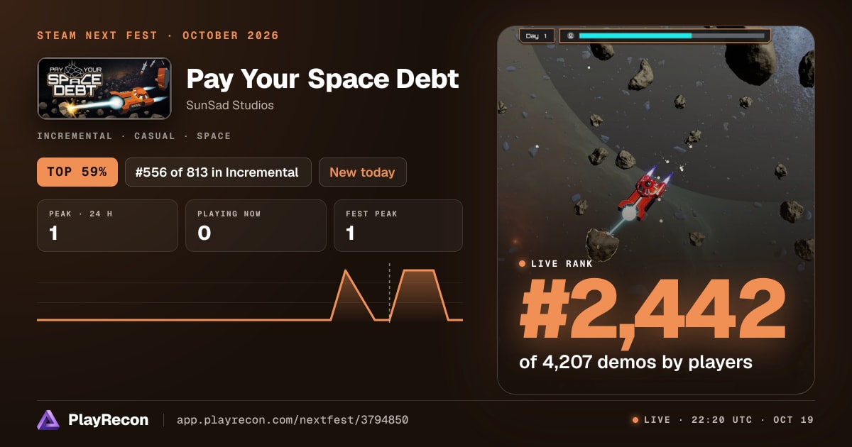 Pay Your Space Debt im Steam Next Fest