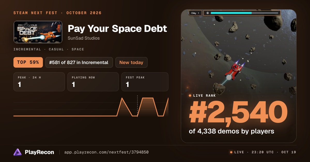 Pay Your Space Debt in Steam Next Fest