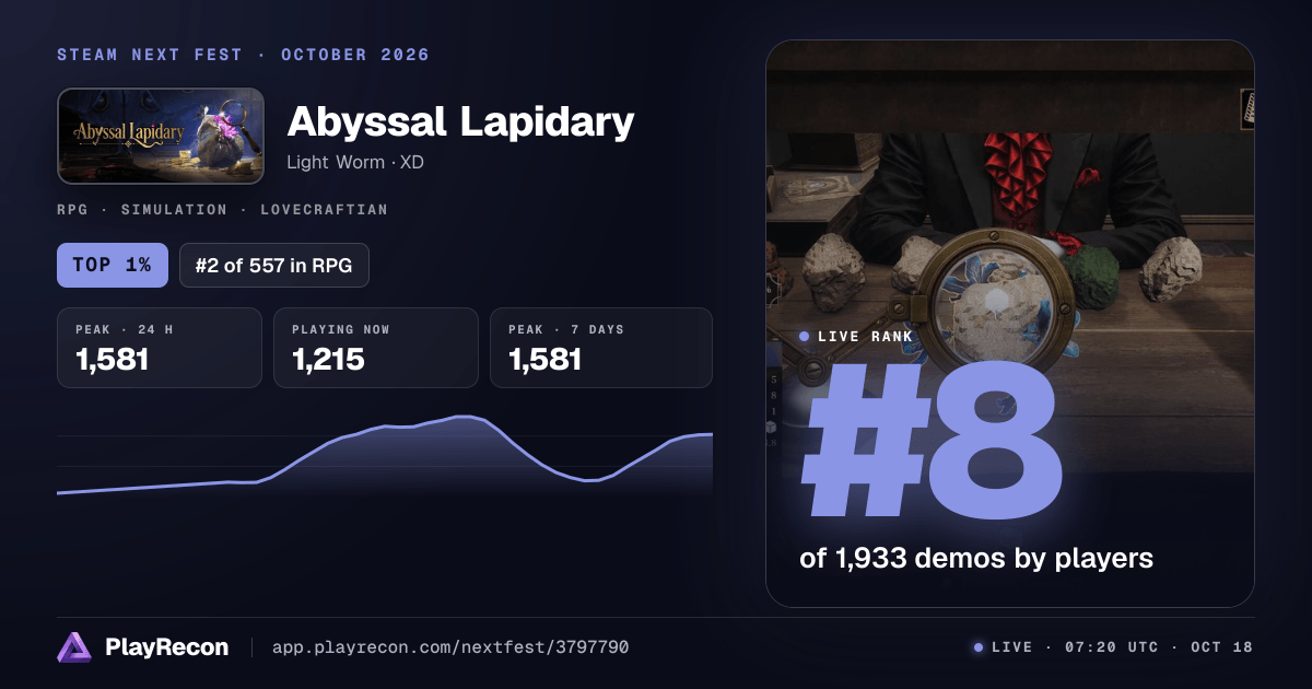 Abyssal Lapidary im Steam Next Fest