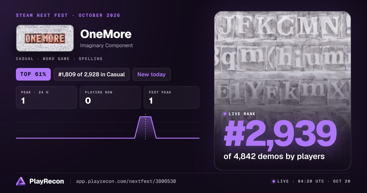 OneMore im Steam Next Fest