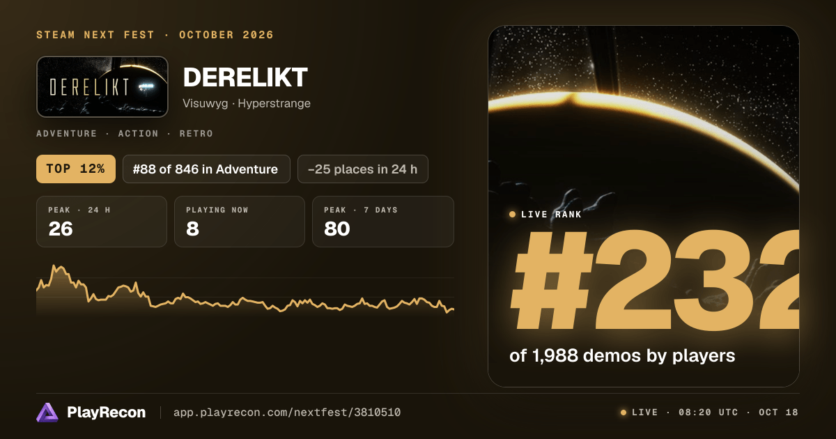DERELIKT im Steam Next Fest