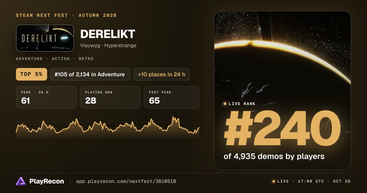 DERELIKT allo Steam Next Fest
