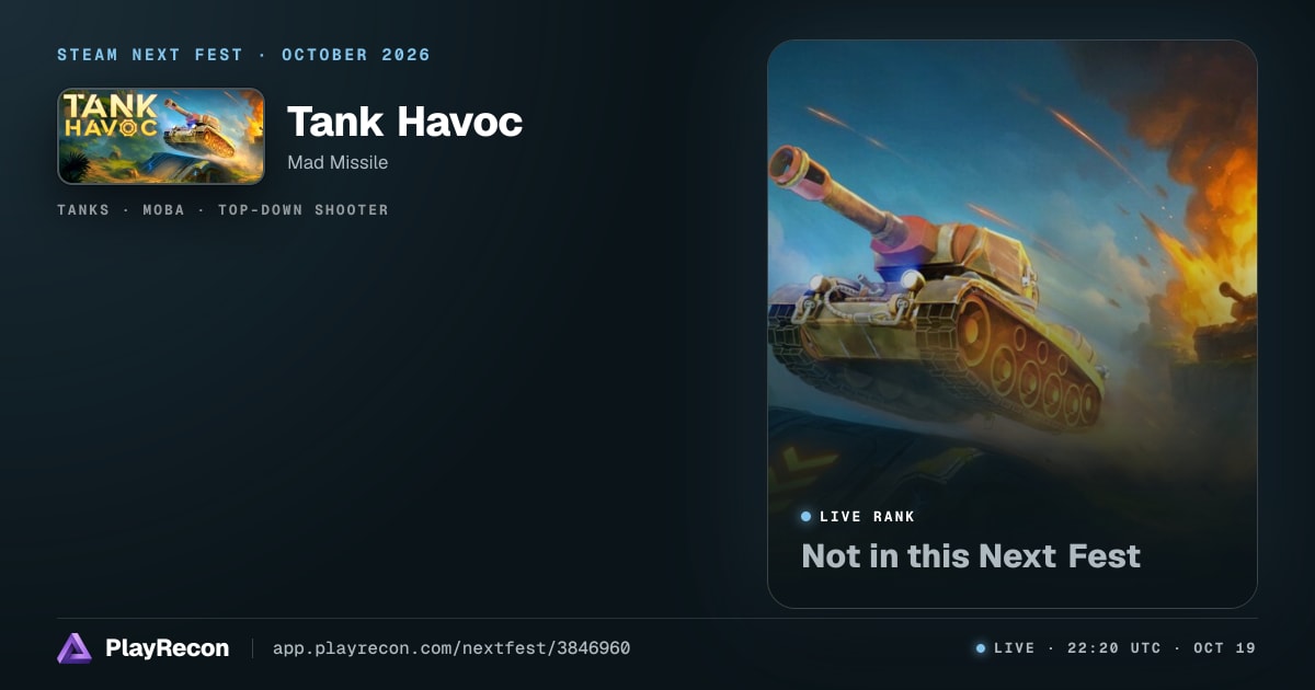 Tank Havoc au Steam Next Fest