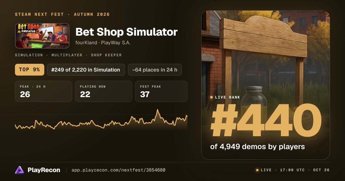 Bet Shop Simulator im Steam Next Fest