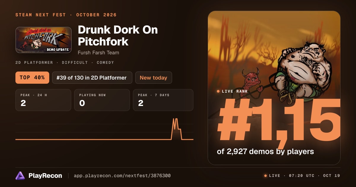 Drunk Dork On Pitchfork in Steam Next Fest