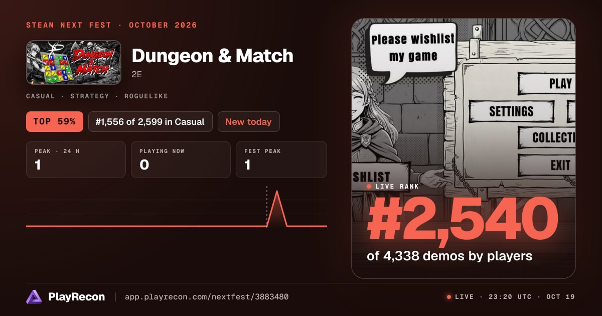 Dungeon & Match in Steam Next Fest