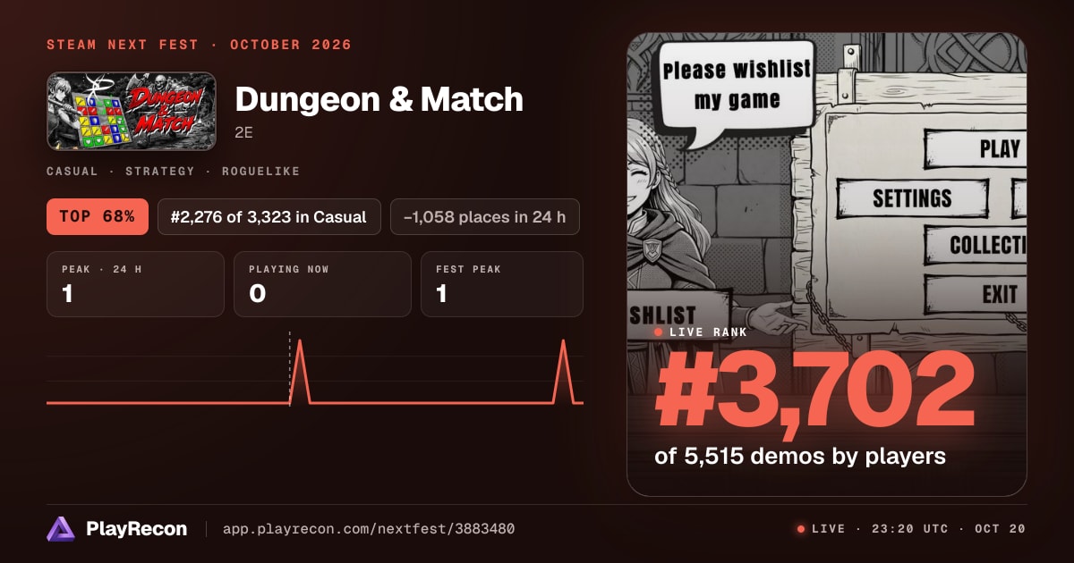 Dungeon & Match на Steam Next Fest