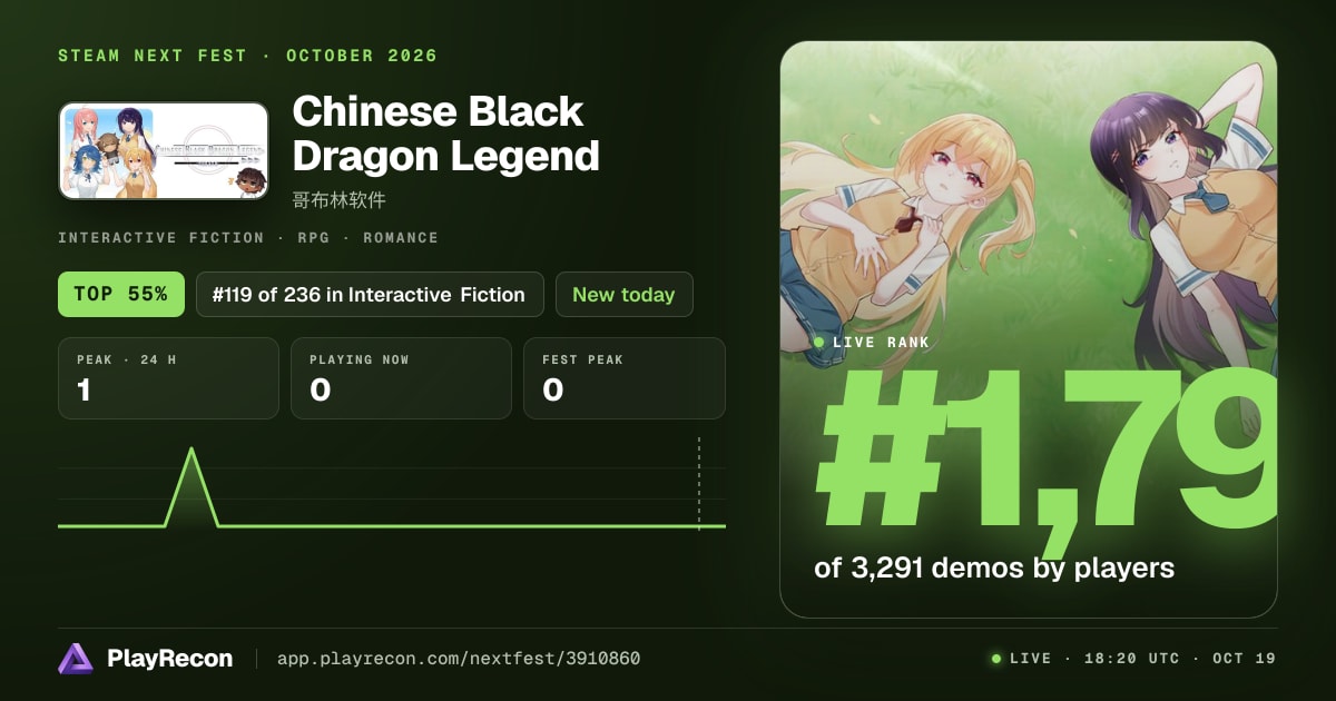 Chinese Black Dragon Legend in Steam Next Fest