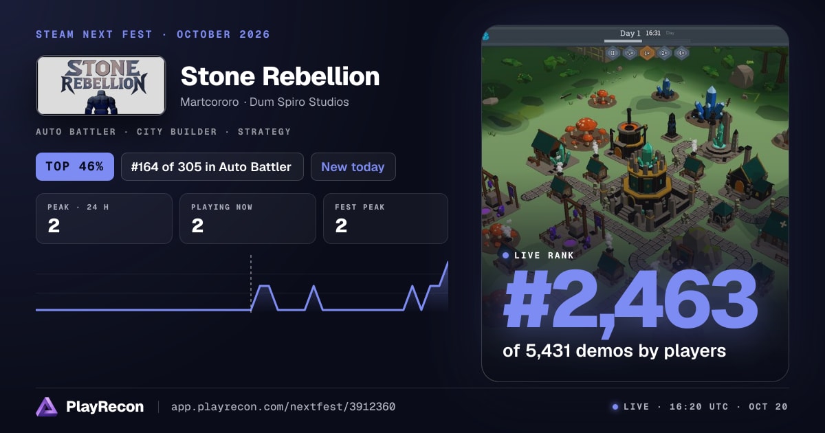 Stone Rebellion au Steam Next Fest