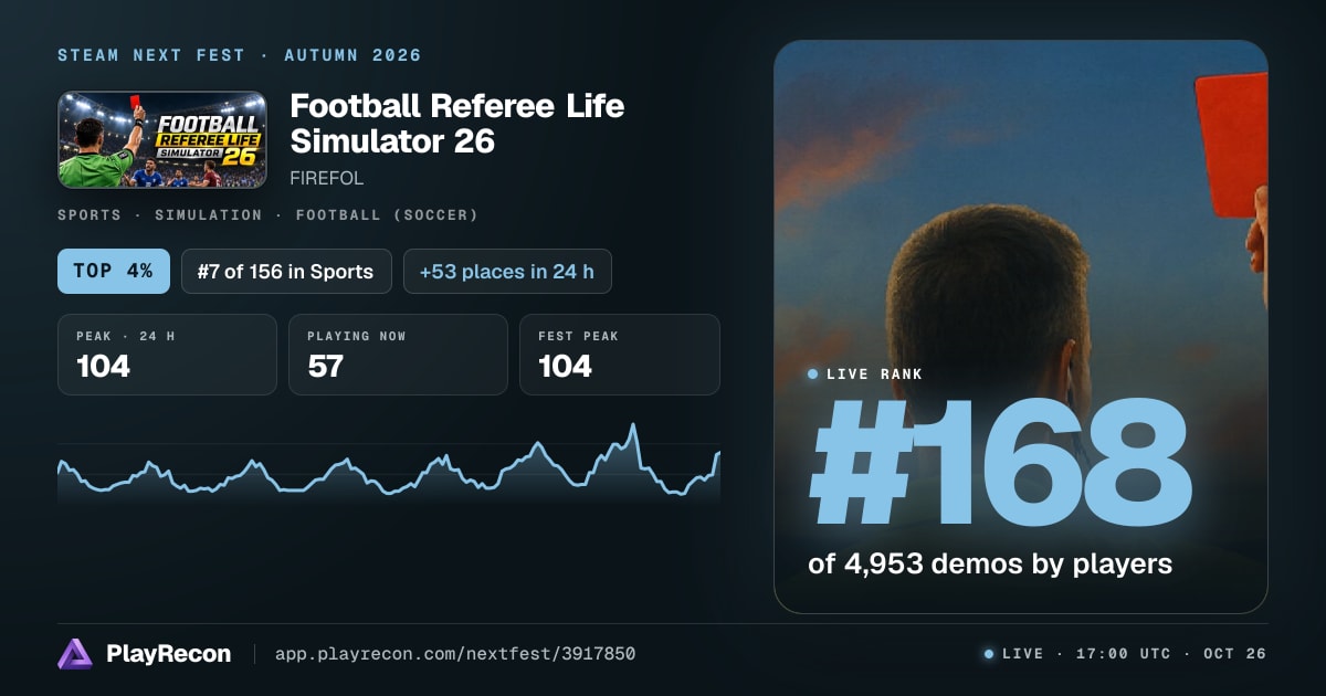 Football Referee Life Simulator 26 im Steam Next Fest