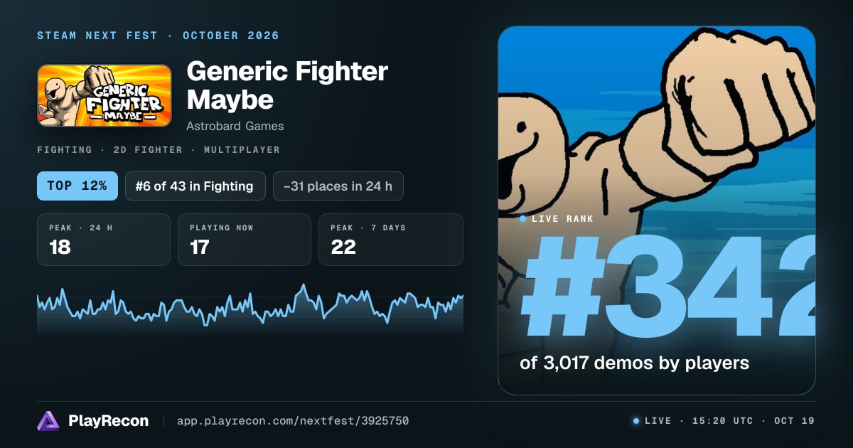 Generic Fighter Maybe in Steam Next Fest