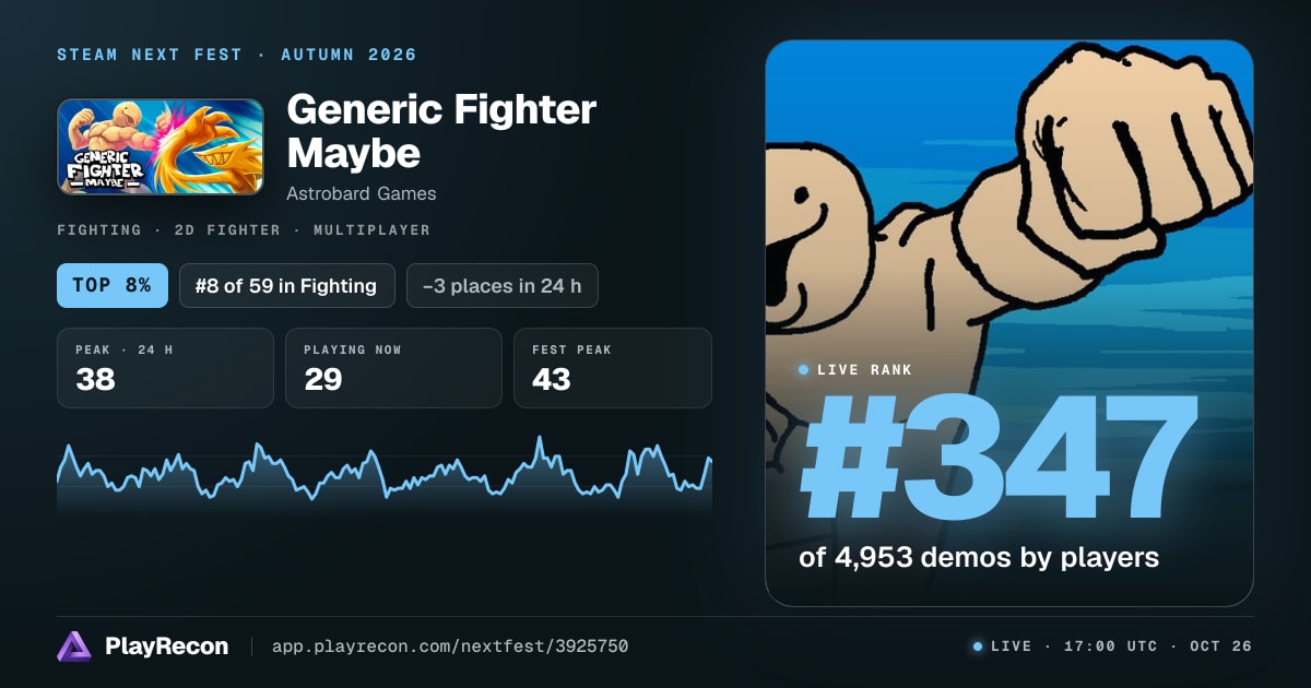 Generic Fighter Maybe in Steam Next Fest