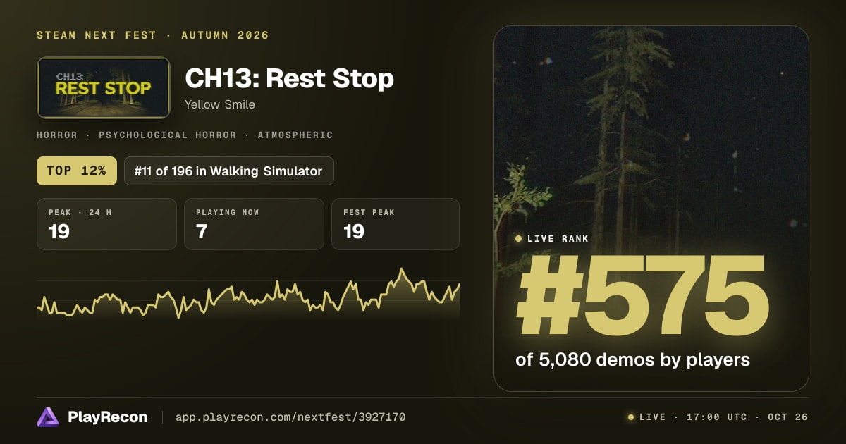 CH13: Rest Stop im Steam Next Fest