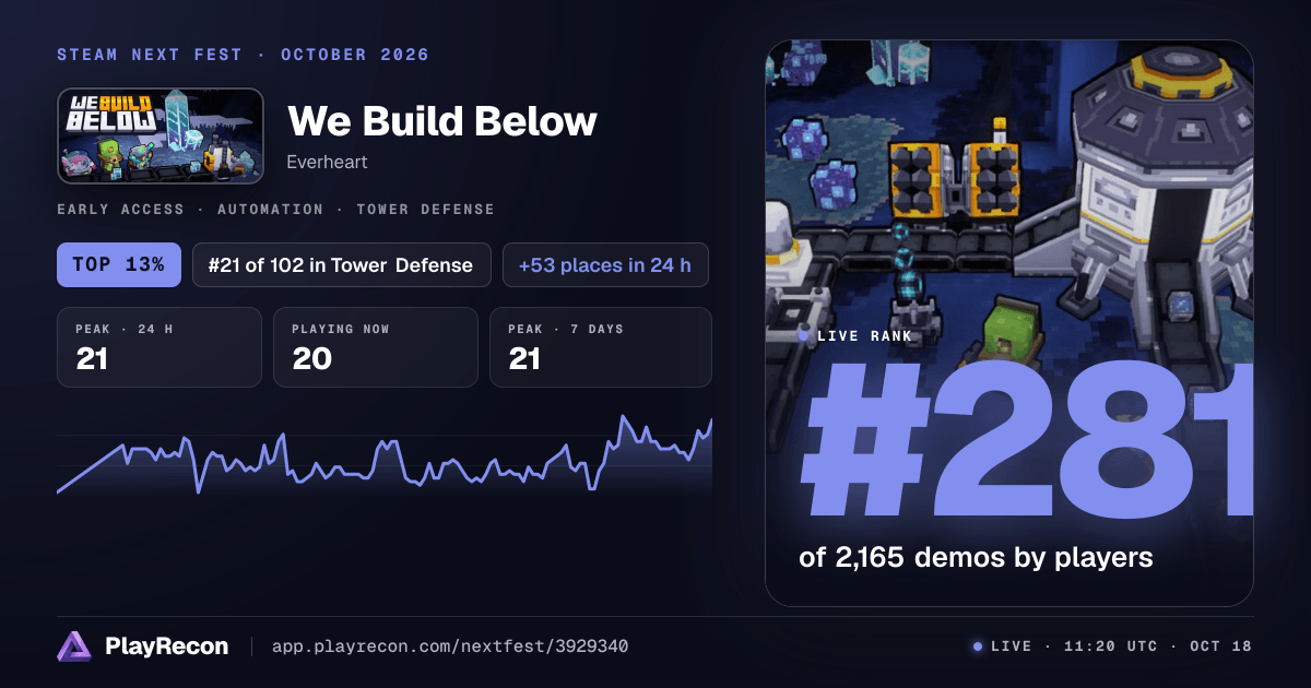 We Build Below im Steam Next Fest