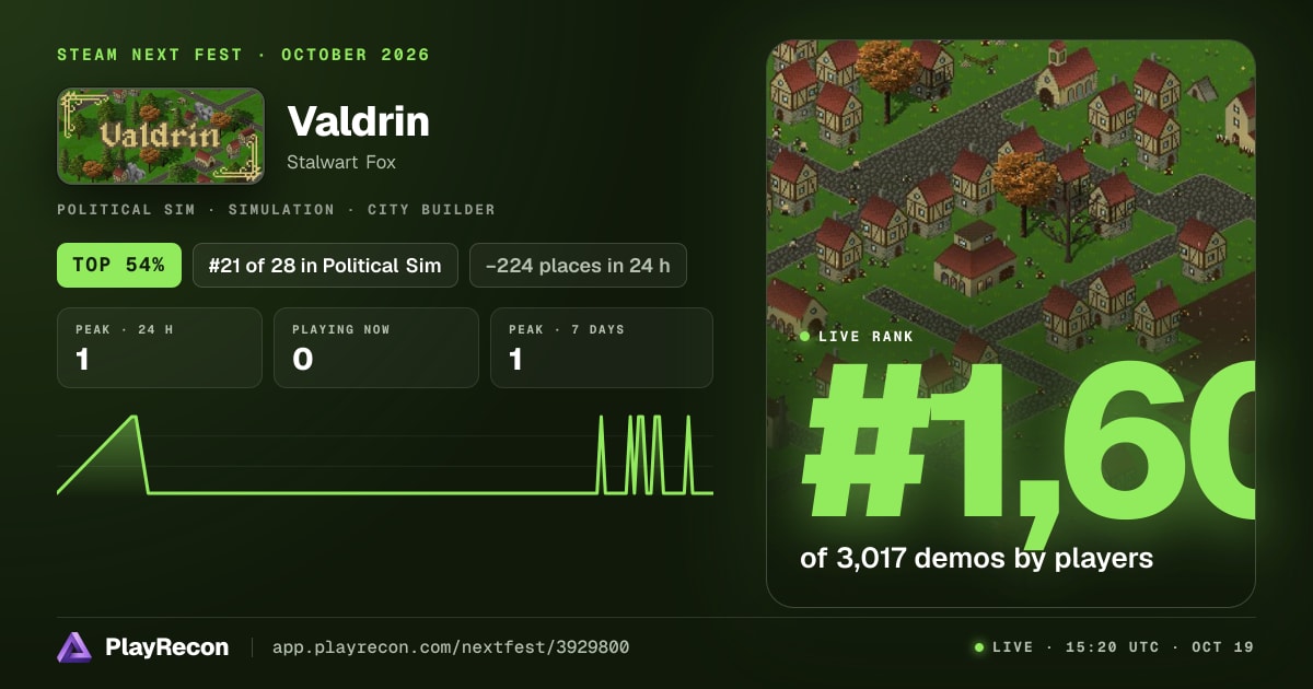 Valdrin in Steam Next Fest