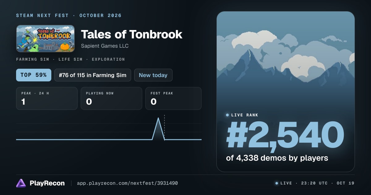 Tales of Tonbrook im Steam Next Fest