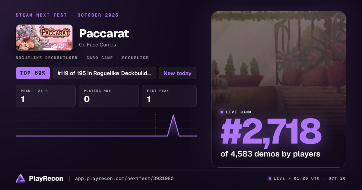 Paccarat im Steam Next Fest