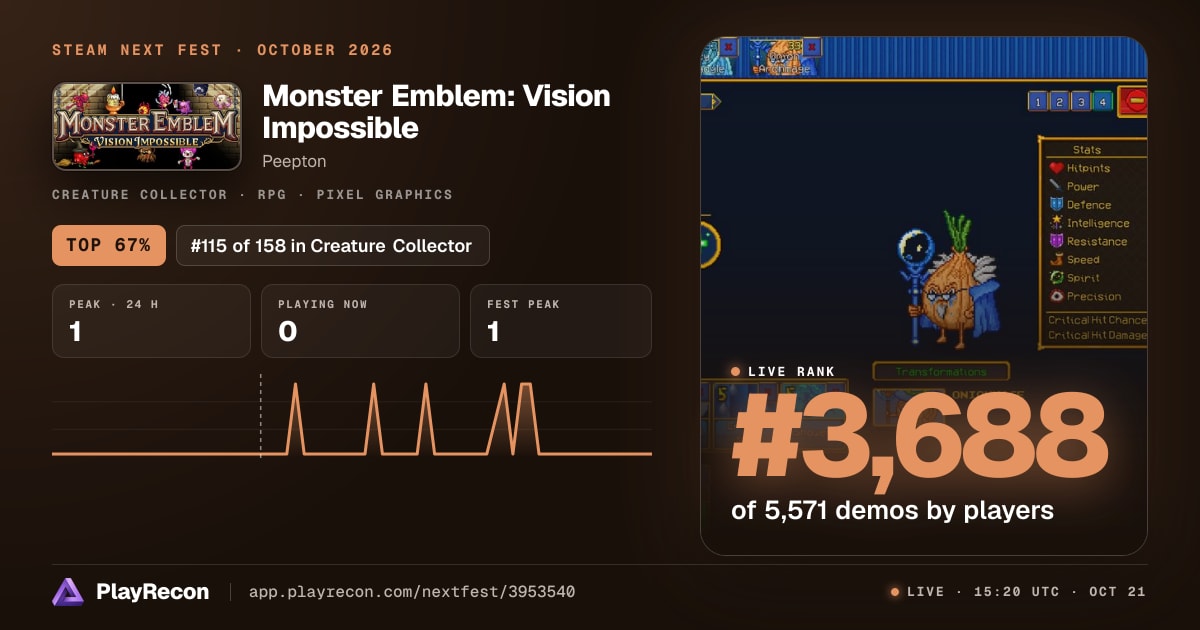 Monster Emblem: Vision Impossible на Steam Next Fest