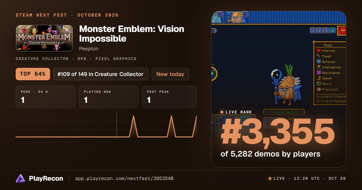 Monster Emblem: Vision Impossible in Steam Next Fest
