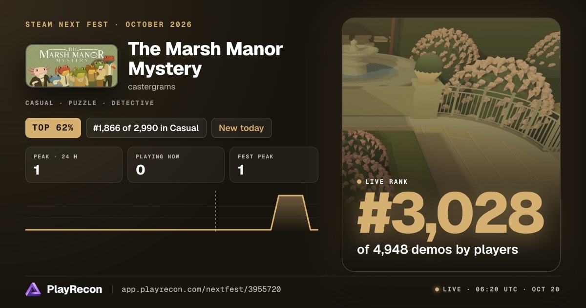 The Marsh Manor Mystery im Steam Next Fest