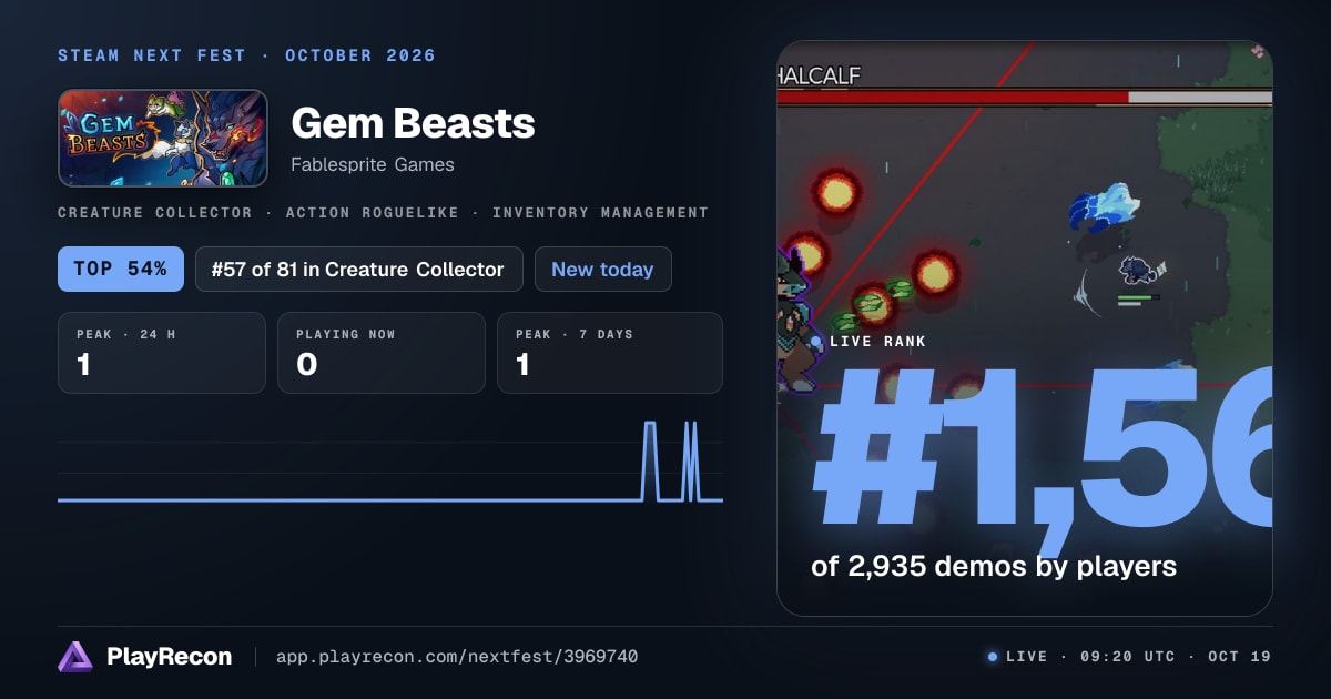 Gem Beasts in Steam Next Fest