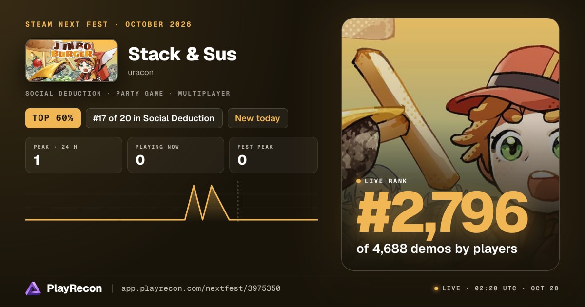 Stack & Sus im Steam Next Fest