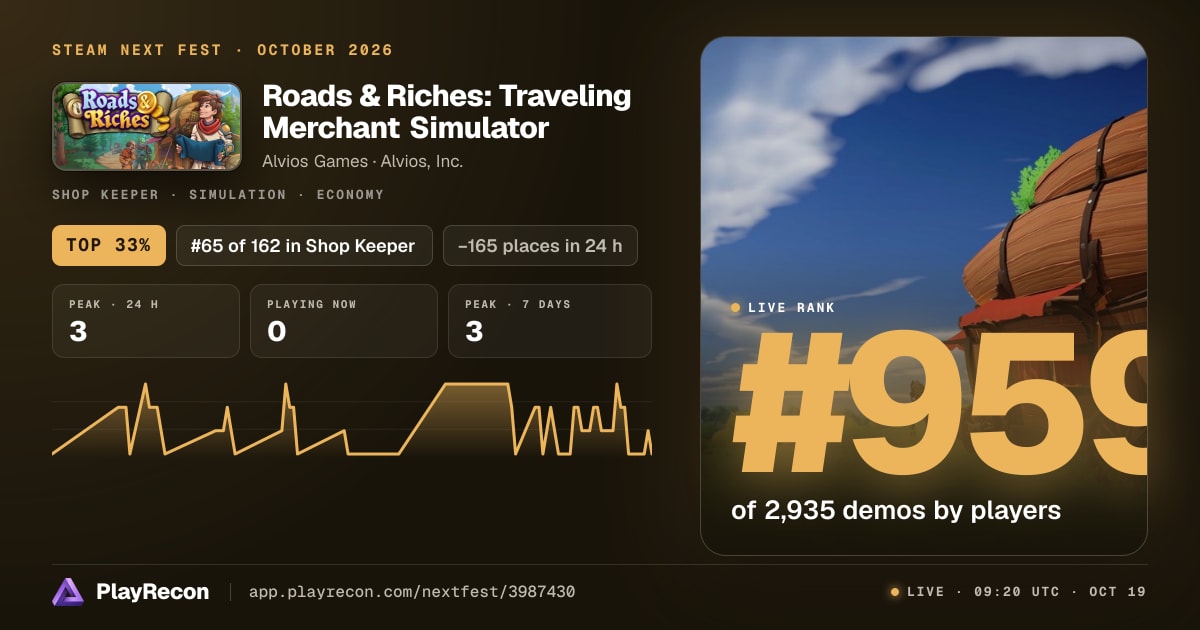 Roads & Riches: Traveling Merchant Simulator in Steam Next Fest